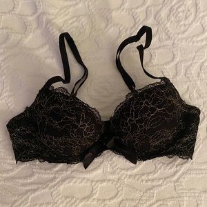 Black & Gold Lace Aerie Bra
